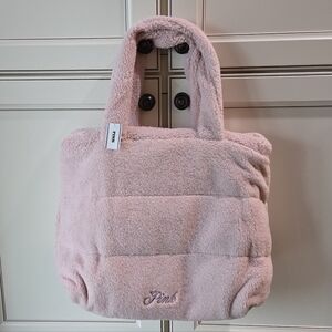 NWT PINK By Victoria's Secret Tote Bag Sherpa